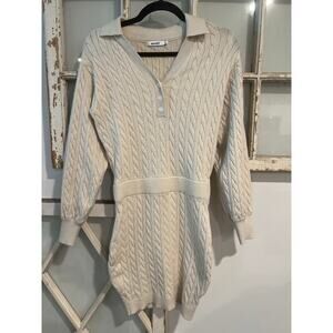 Needii size small off white cable knit sweater dress
